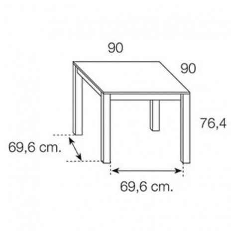 Mesa Comedor Cuadrada 90x90 Extensible Blanco Mobelcenter