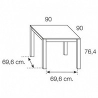 Mesa Comedor Cuadrada 90x90 Extensible Blanco Mobelcenter