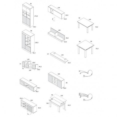 Mueble de Salón Vintage Logan 005 Mobelcenter