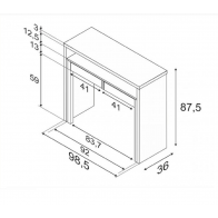 Cónsola Escritorio extensible Mediterraneo  Mobelcenter