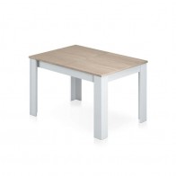 Mesa comedor extensible Roble Canadian y Blanco Mobelcenter