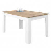 Mesa comedor extensible Roble Canadian y Blanco Mobelcenter