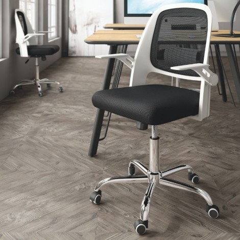 Silla de oficina Kiev color Negro y Blanco, silla despacho cómoda y ergonómica, silla escritorio barata. Mobelcenter