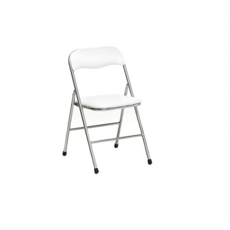 Silla plegable Ibiza color blanco diseño ergonómica, cómoda y barata, respaldo y asiento acolchados. Mobelcenter