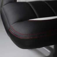 Asiento silla oficina gaming Monza negra y gris brillo con acolchado de gran confort y el tejido 3D Mesh