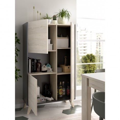 Mueble Aparador Grafito y Natural Ness Plus Mobelcenter