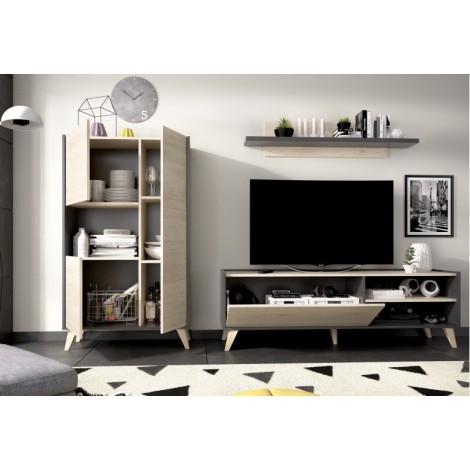 Mueble Aparador Grafito y Natural Ness Plus Mobelcenter