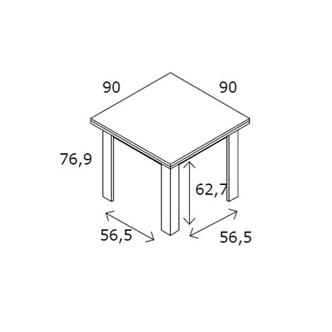 Mesa comedor cuadrada extensible Logan Mobelcenter