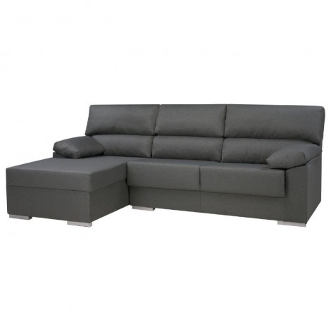 Chaiselongue Rub Gris Oscuro Visto de Frente Izquierda