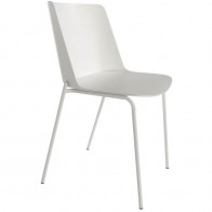 Pack 4 Sillas Orlando para salón o comedor en color blanco con estructura metálica blanco