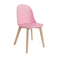 Pack 4 Sillas Miami para salón o comedor en color rosa con patas de madera maciza