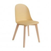 Pack 4 Sillas Miami para salón o comedor en color amarillo con patas de madera maciza