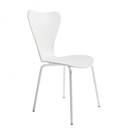 Pack 4 Sillas Berna para salón o comedor en color blanco con estructura metálica blanco