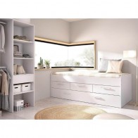 Cama Doble con Cajones Blanca Leka Mobelcenter