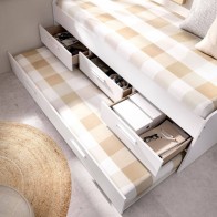 Cama Doble con Cajones Blanca Leka Mobelcenter